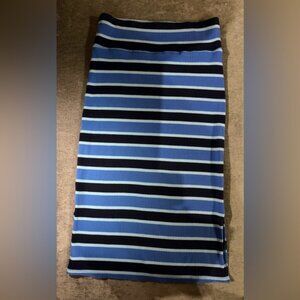 Aerie Blue and Black Striped Knit Skirt